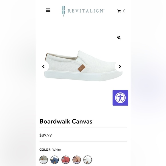 Revitalign Ivory Linen boardwalk canvas slip ons - Picture 2 of 9